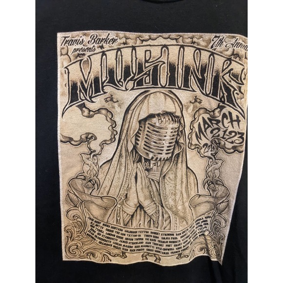 Travis Barker Hurley Musink Tatoo Festival 2014 Shirt Music Band Tee Sz XL - Picture 2 of 4